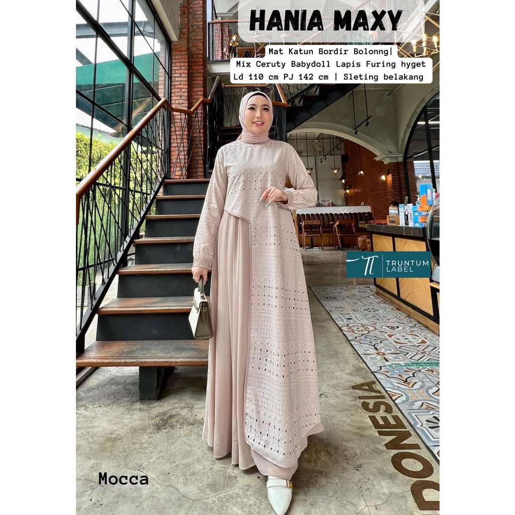 HANIA GAMIS DRESS MAXY ORIGINAL BY TRUNTUM LABEL HIJAB FASHION ORI TERBARU LEBARAN 2023 MUSLIM WANIT
