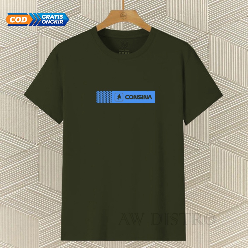 COD Baju Kaos Distro Csn Keren Text Sky Blue Premium Quality Lengan Pendek