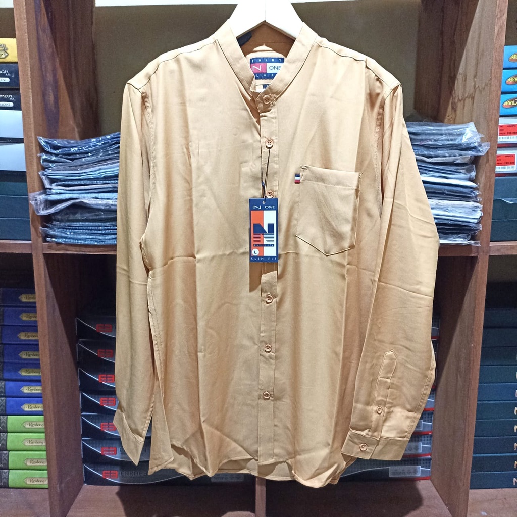 Baju Koko Pria Lengan Panjang Merk N One Size M L XL