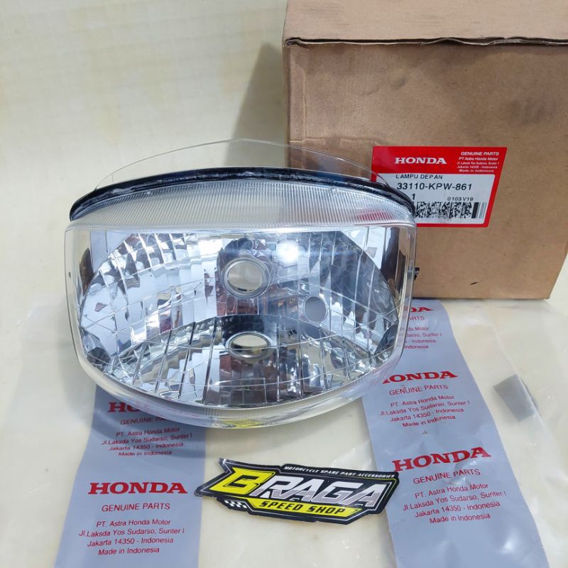 Reflektor Mika Kaca Lampu Depan Kirana 125 Asli Original Honda 33110-KPW-861