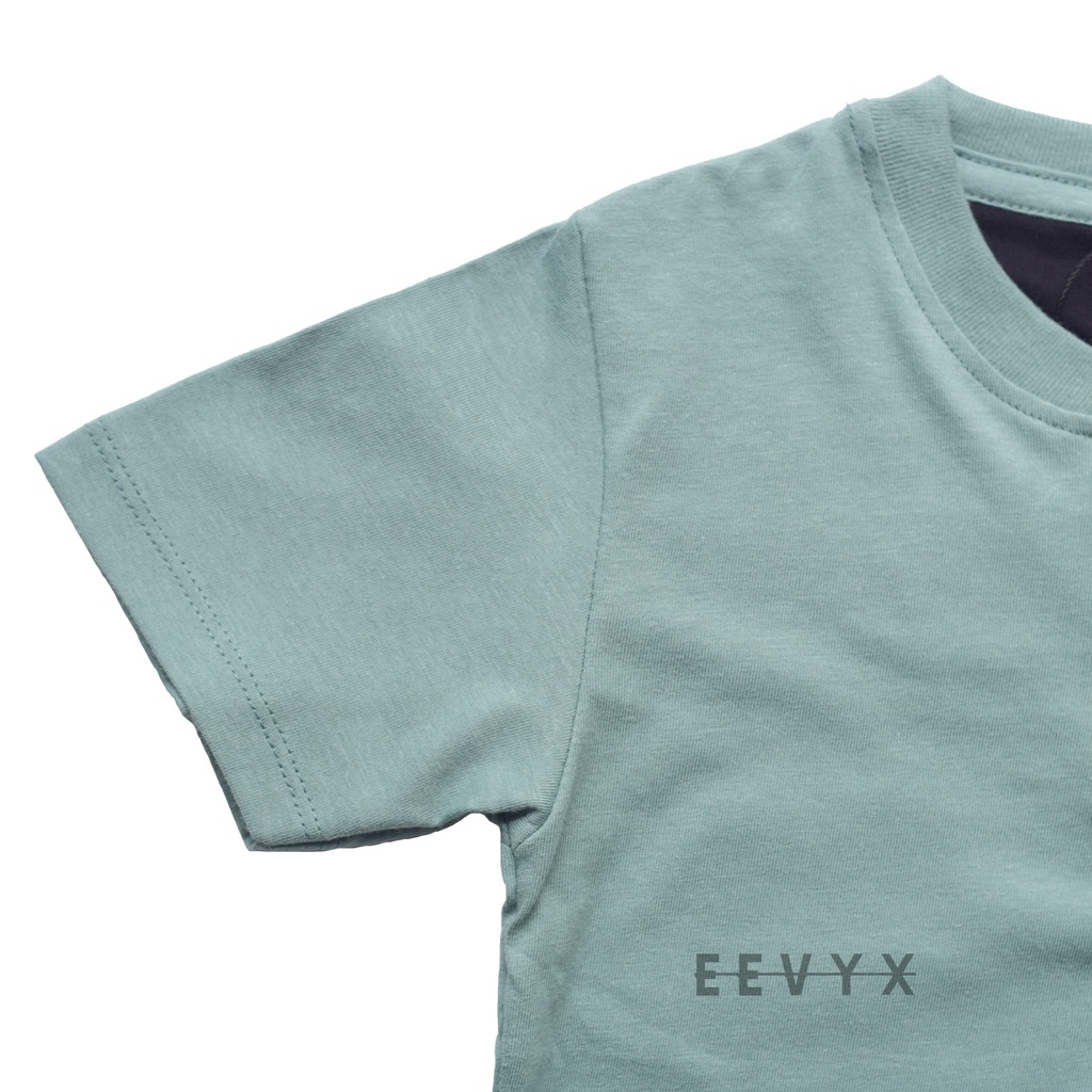 Kizzu Baju Kaos Distro Anak Laki Laki Umur 1-12 Tahun Bahan Cotton - Plaket Green Dusty- Eevyx Store