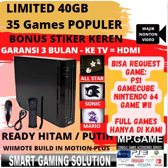 BISA CD  2Set Komplit 40gb Full Games Nintendo wii sudah HDMI Garansi 3 Bulan