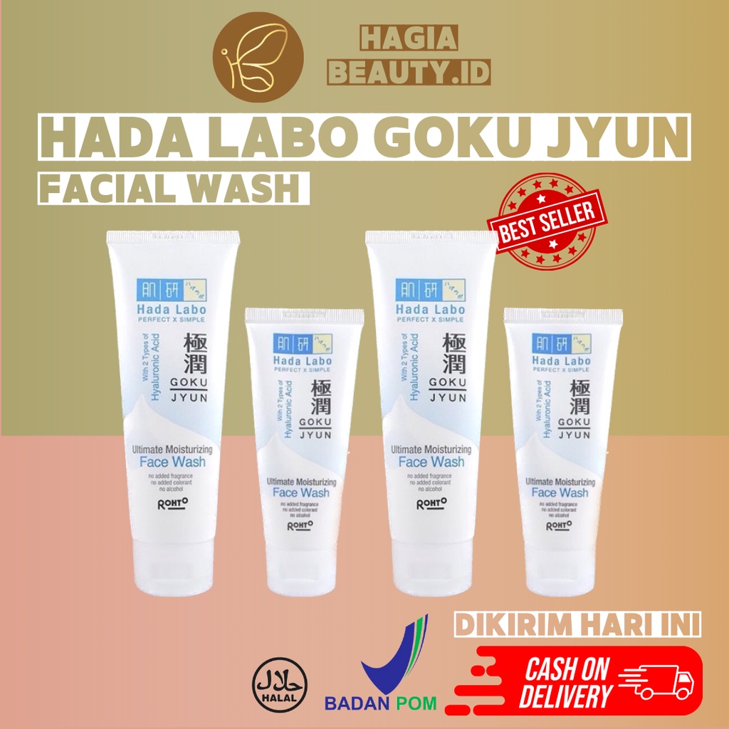 BISA COD - HADA LABO ULTIMATE MOISTURIZING GOKUJYUN FACE WASH - HADALABO ORIGINAL BPOM