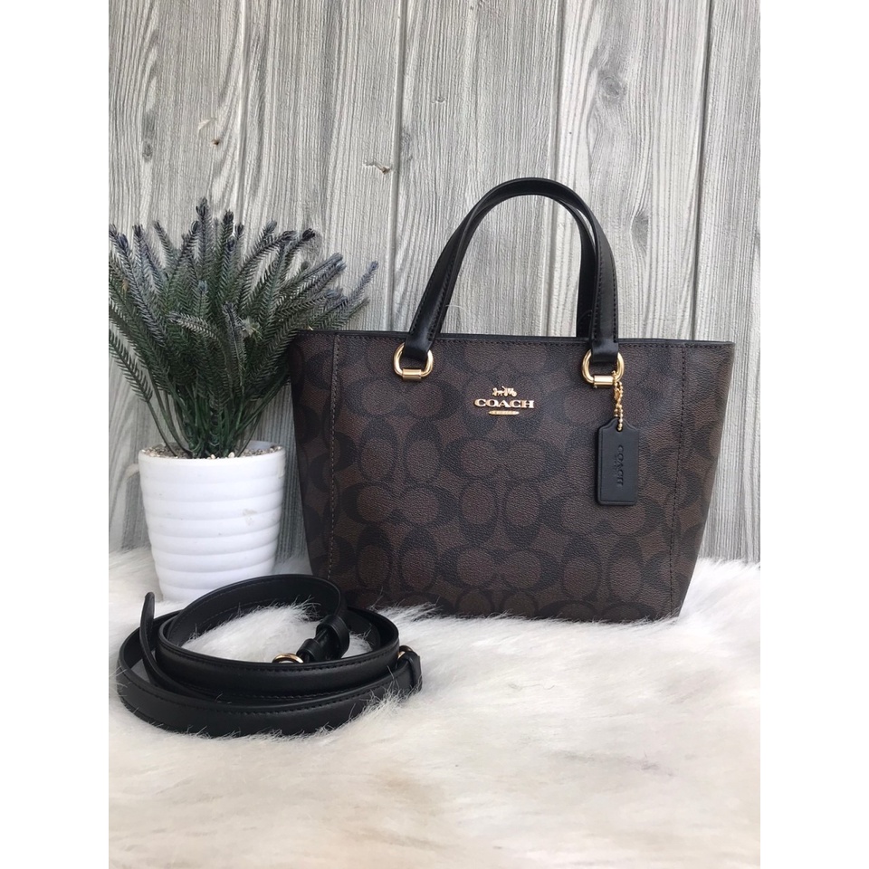 Tas branded ori Signature Alice satchel Brown Black