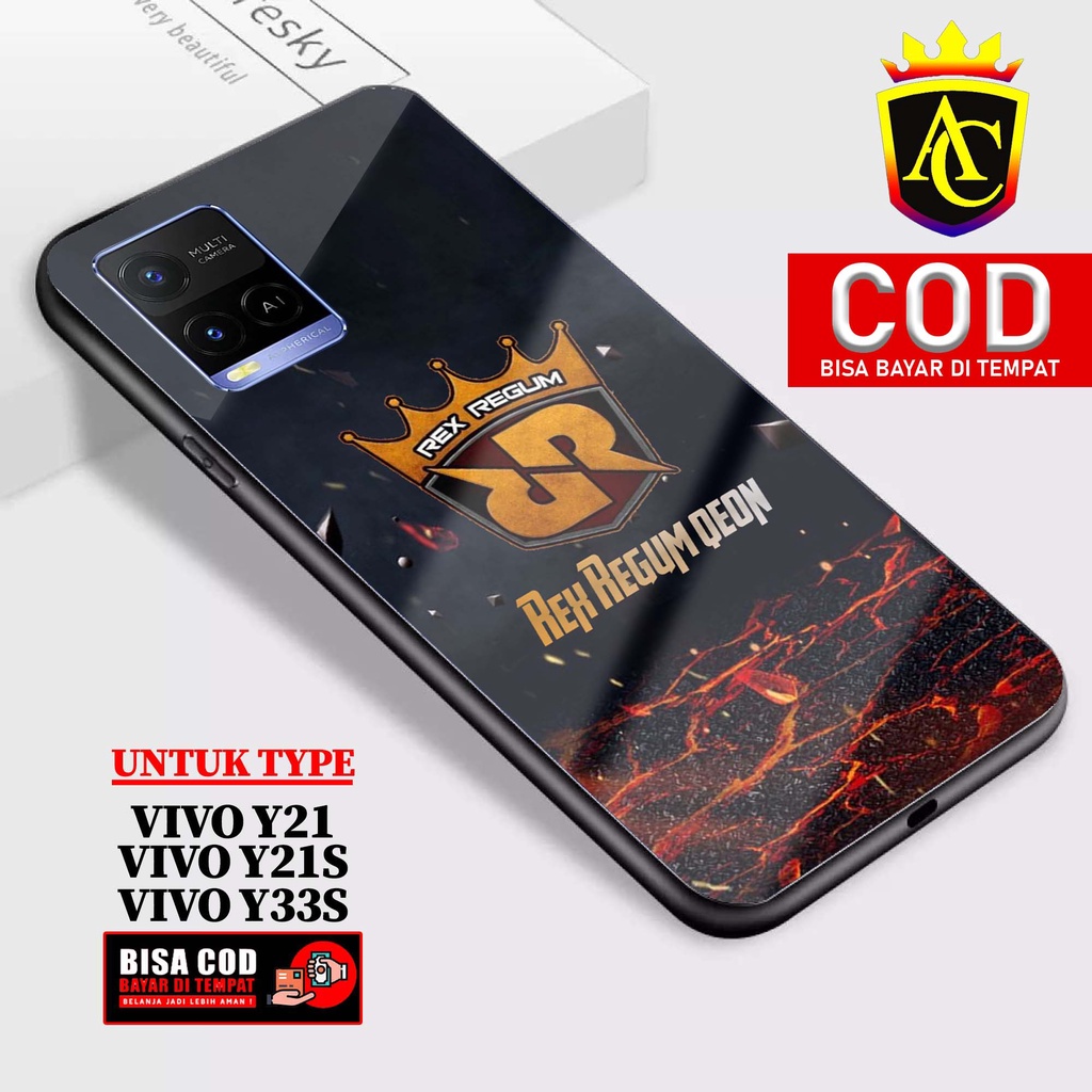 Case Vivo Y21 Y21S Y33S - Aneka Case - [ RRQ ] Softcase Glass - Hardcase Glossy hp Vivo Y21S Y21 Y33