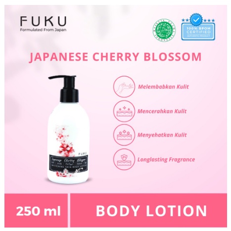 Fuku Body Lotion Whitening Skin Japanese Chery Blossom Moisturizer With Ekstrak Bunga Sakura