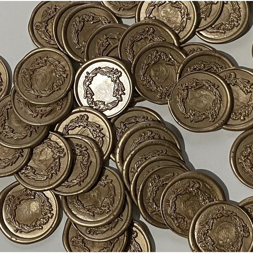 

(HSC) Evermore (Gold) - 1 pcs Wax Seal Coin Wedding / Segel instan undangan siap pakai sudah include double tape / Tanpa minimum / DIY / Art / Vintage Candle / calligraphy / Hampers