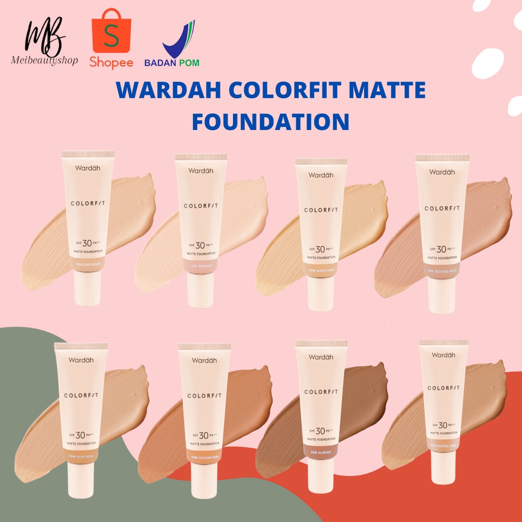 Wardah Colorfit Matte Foundation - Liquid Foundation SPF 30PA++ dengan Oil Control &amp; Tahan Lama Hingga 12 Jam