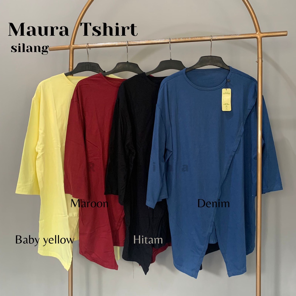 RAABIHA Maura Tunik Tshirt I Tunik Korea I Kaos Tunik Silang