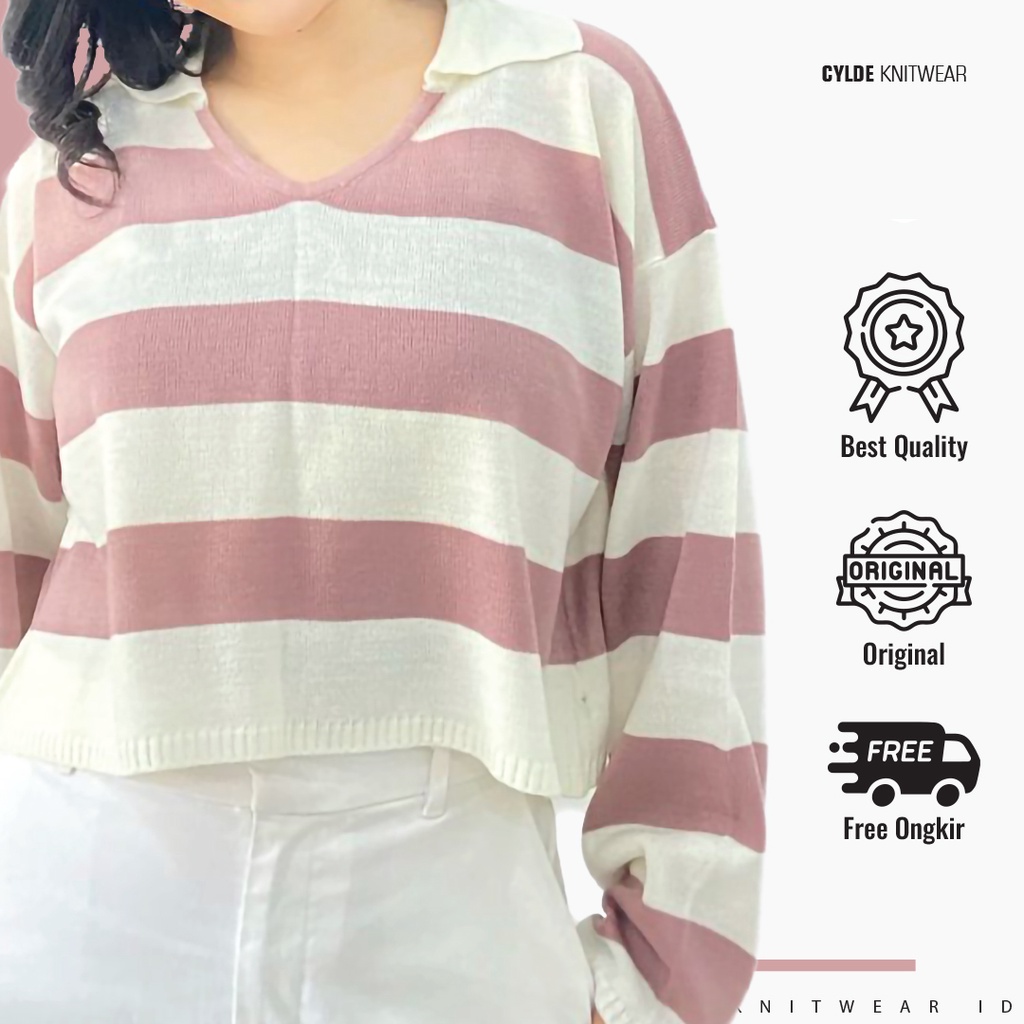 Sweater Rajut Wanita Fuji Crop Top