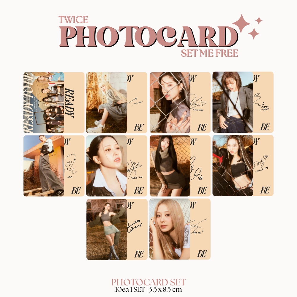 PHOTOCARD TWICE READY TO BE 2SISI (ISI 10 PCS + LAMINASI 2 SISI) TANDA TANGAN TTD KPOP IDOL KOREA PREMIUM MURAH UNOFFICIAL JIHYO NAYEON JEONGYEON MOMO SANA MINA DAHYUN CHAEYOUNG TZUYU READY STOCK !