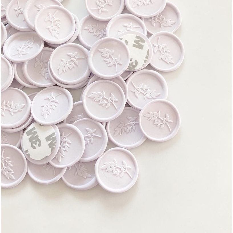 

(ASC) Laurel (Mauve) - 1 pcs Wax Seal Coin Wedding / Segel instan undangan siap pakai sudah include double tape / Tanpa minimum / DIY / Art / Vintage Candle / calligraphy / Hampers