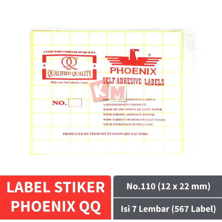 Label Stiker Phoenix QQ No.110 Kertas Harga Nama Undangan 16 x 22 mm