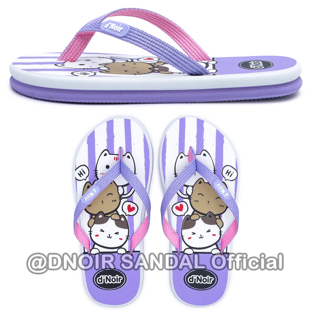 DNOIR Sandal Jepit Anak Perempuan 3CATS size 25 - 36