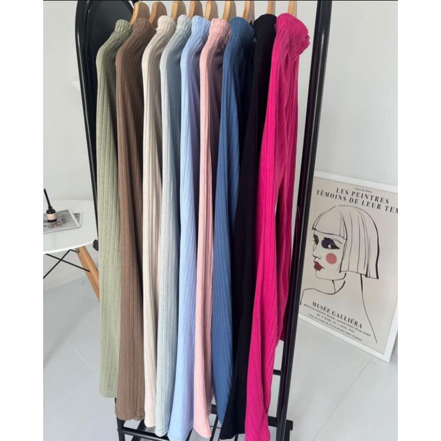 Hornet Knit Pant Tali Serut / Celana Kulot Highwaist