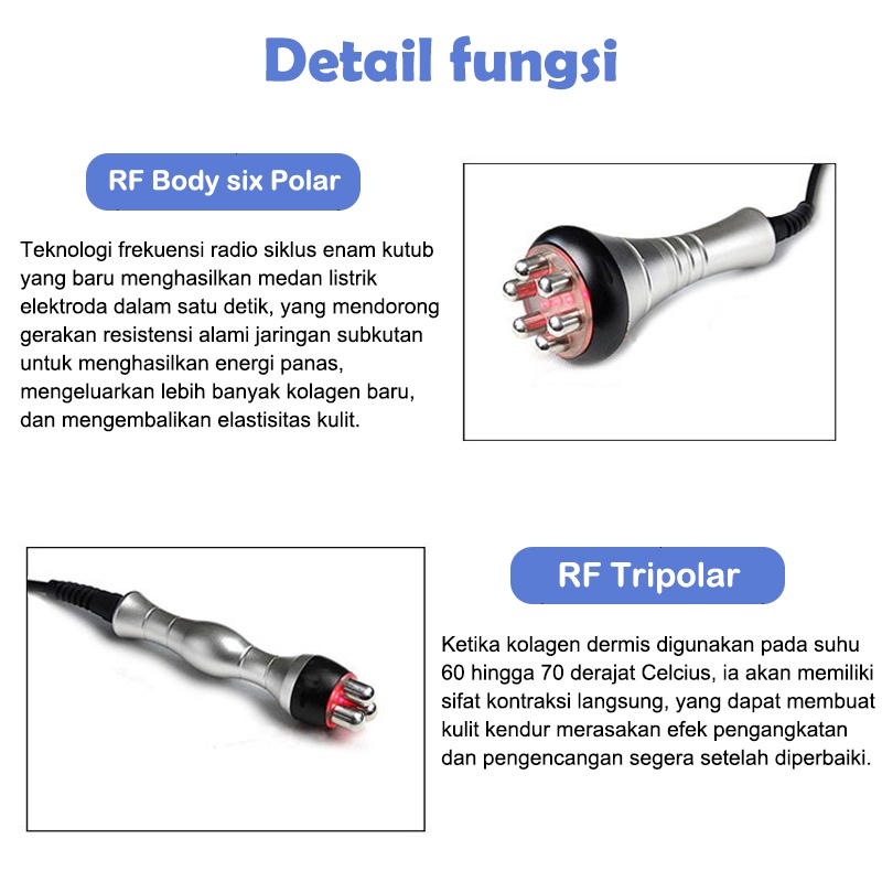 6 in 1 RF Lipolaser 40k Alat rf wajah slimming radio frequency lipo laser cavitasi Pelangsing Badan Alat RF Slimming machine 100% Original[BISA COD]