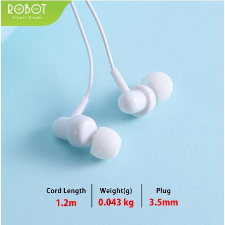 HEADSET ROBOT RE-20 RE20 WIRED EARPHONE BASS