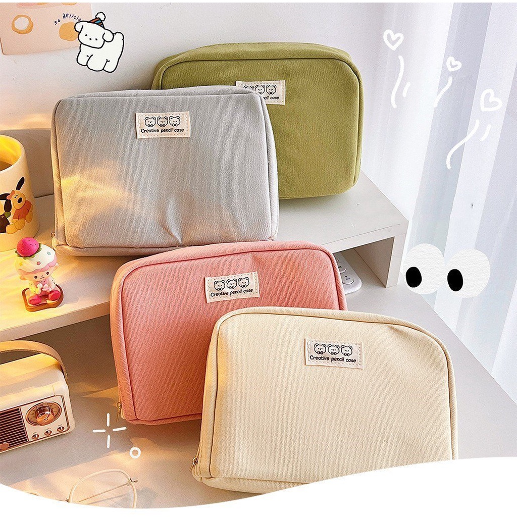 

Big Capacity Pencil Case Cute Pencilcase Zipper Pouch Bag Canvas Storage Bag Kids Gift Kawaii School