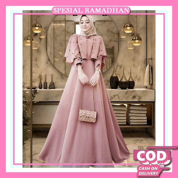 Keana Gamis Jumbo Ld120 Ld 110 Xxl Xxxl Gamis Crinkle Import Dress Bordir Mewah Abaya Hitam Bordir G