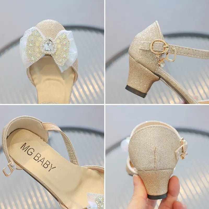 (LOLI-JKT) SD-V03 SANDAL ANAK HEELS ELEGAN PTA BERLIAN MENGKILAP SIZE 26-36