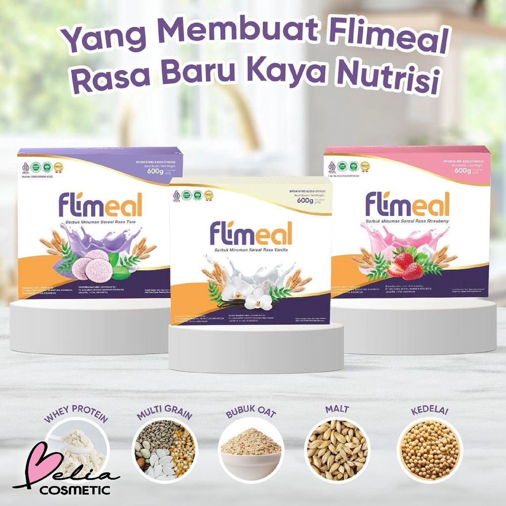 ❤ BELIA ❤ FLIMEAL Meal Replacement | minuman Pengganti Makanan Cokelat | Cokelat Susu 50g | BPOM