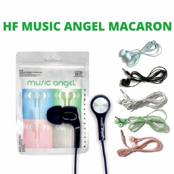 HEADSET/HANDSFREE/EARPHONE/HF MUSIC ANGEL MP3 MACARON STEREO EARPHONE WARNA WARNI