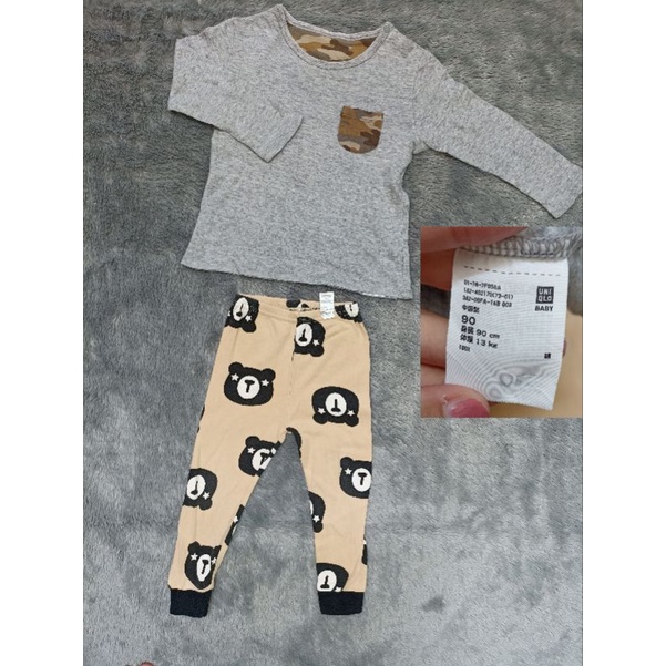 setelan anak laki-laki usia 1-2thn merk Uniqlo