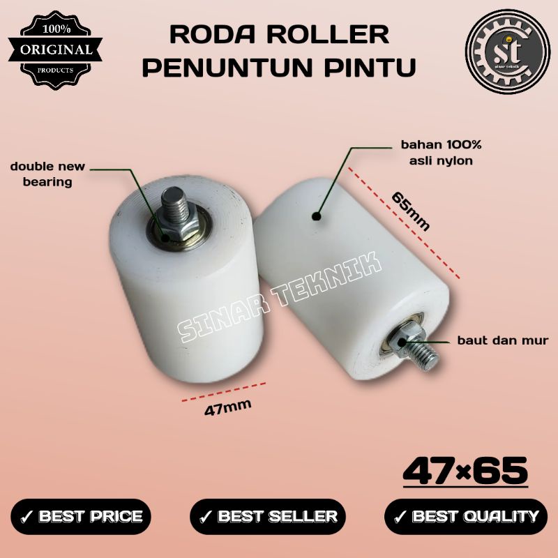 RODA NILON RODA ROLLER RODA PENUNTUN PAGAR RODA NILON ROLLER UK.47×65