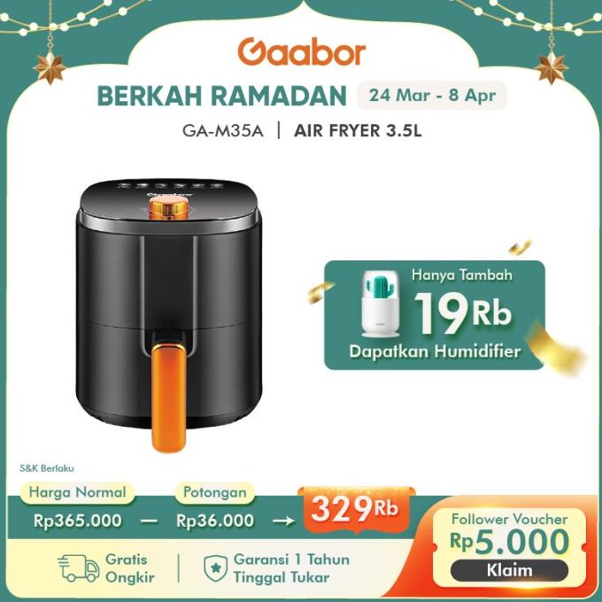 Gaabor Airfryer 3.5 Liter Mesin Penggorengan Tanpa Minyak Anti Lengket