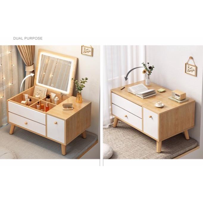 meja rias minimalis / meja rias cermin LED / meja rias lesehan