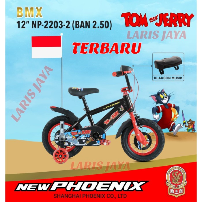 Sepeda Sepeda Anak Laki Laki 12 Inch , Bmx 12 Phoenix Tom & Jerry Ban Besar