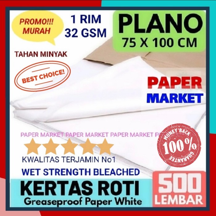 Kertas Kertas Roti Putih /Baking Paper White Uk 75X100 Cm -Tebal 32 Gsm.1Rim
