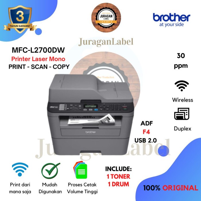 BROTHER MFC-L2700DW Printer Laser Mono Multifunction MFC L2700 DW