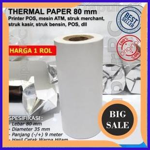 

Kertas Thermal 80 X 35 mm Struk Kasir Warna Hitam Untuk Printer 80mm last stok 29M4R23