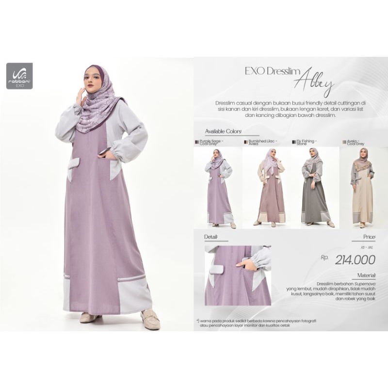 exo dresslim abbey - dresslim polos - dresslim - gamis rabbani - gamis busui