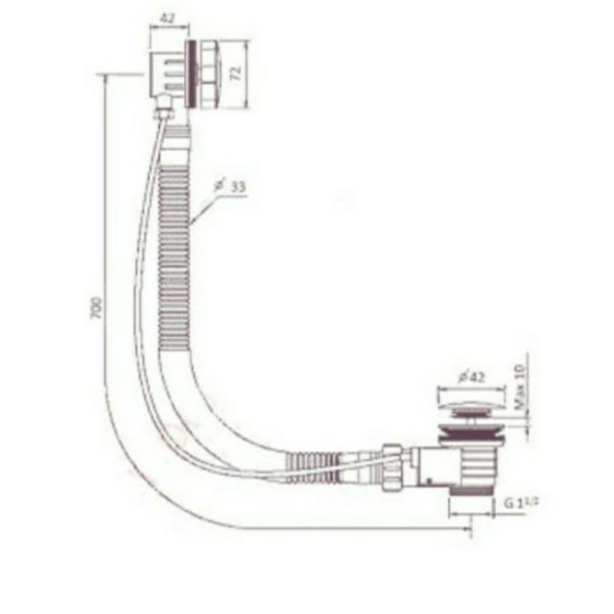 Afur Bathtub Ori Toto 9005N Pop Up /Pembuangan Bathtub Asli Toto