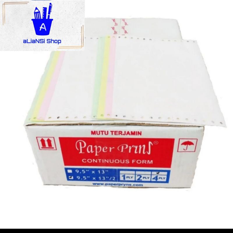 

Continuous Form 9,5" x 13"/2 (4 PLY) bagi 2 - merk PAPERPRYNS