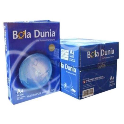 

Promo!! Kertas Fotocopy Print HVS A4 70 / 80 gram Bola Dunia / Box Dus