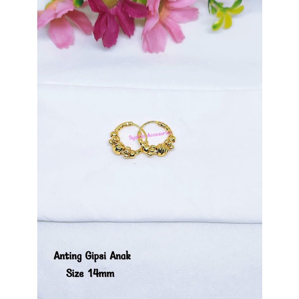 Anting Gipsi Titanium Anting Wanita Dewasa Anting Anak Anak Model Emas Anti Luntur