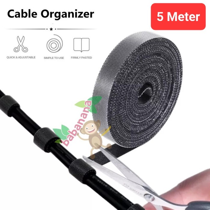 

Terlaris Cord Ecle 5M Pengikat Kabel Velcro Cable Manajemen Perekat Perapih Cord