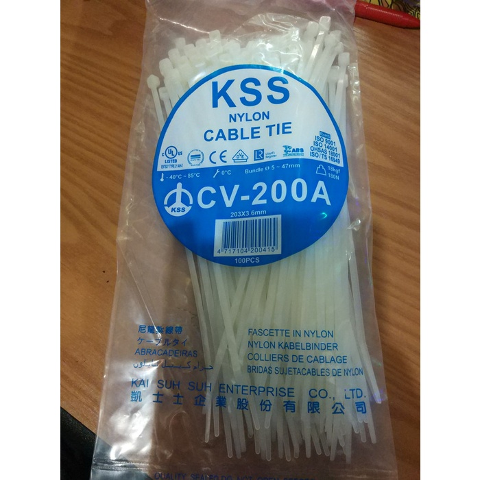 

Terlaris Cord Kabel Ties Kss Cv-200A Panjang 20Cm Lebar 3.6Mm