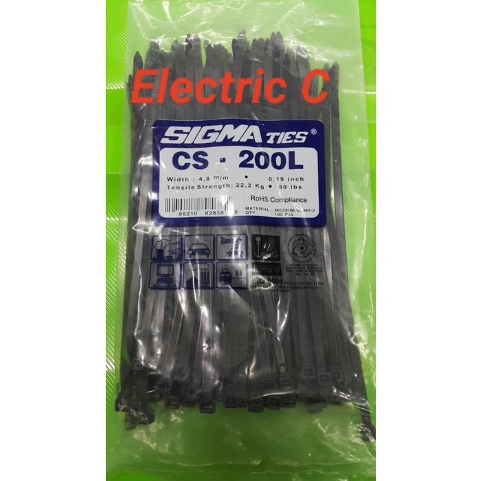 

Terlaris Cord Kabel Ties / Kabel Tis / Cable Tie Cs 200 L 4.8 Mm Hitam 20 Cm Sigma