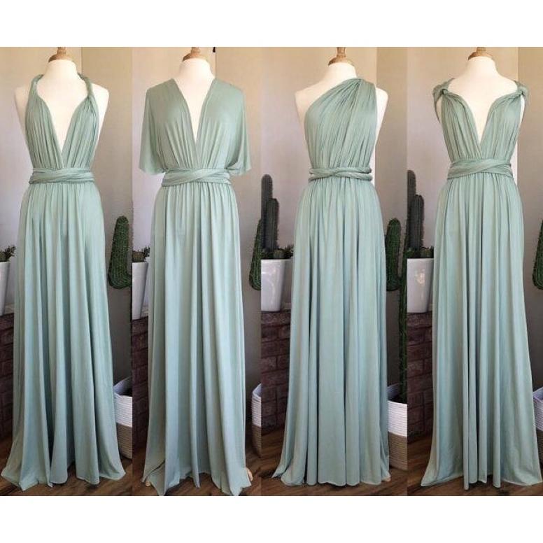 TERLARIS Sage green (free inner kemben) multiway infinity dress bridesmaid wedding maxi dress READY