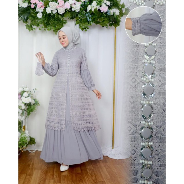 Gamis Brokat Shelvia Malika Kombinasi Payet Mutiara Terbaru / Gamis Pesta / Gamis Kondangan / Gamis Tile / Gamis Brokat Malika Non Gliter / Gamis Lamaran / Gamis wisuda / Gamis Seragaman / Gamis Payet Mutiara / Gamis Malika