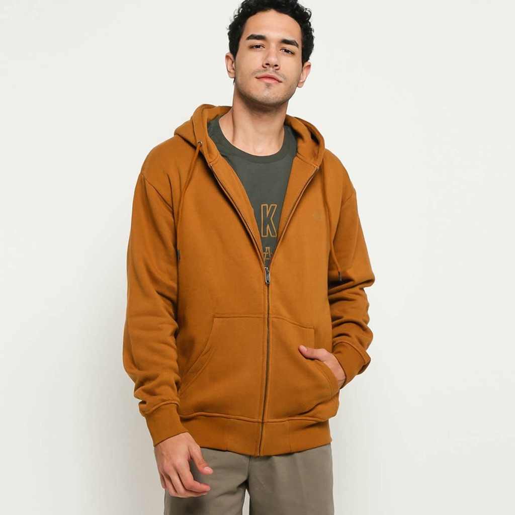 Dickies Yale Zip Through Hoodie Jaket Pria K1190505 Brown