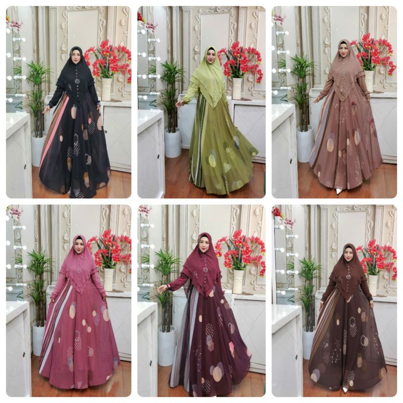 gamis set almira syari series sulfina fashion