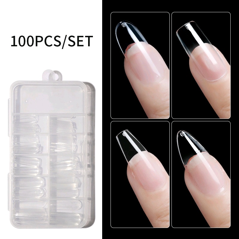 Kuku Palsu Box Mika Transparan isi 100pcs / Nail Art / Fake Nails Art