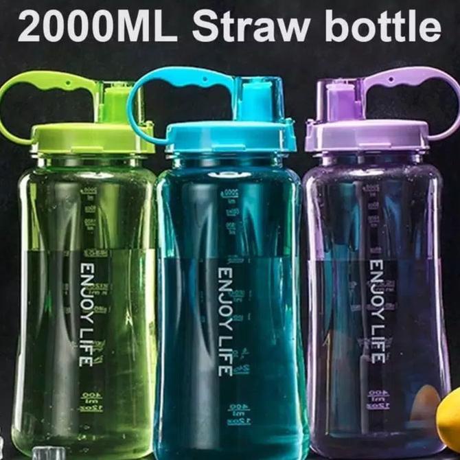A09 Botol Minum Enjoy Life 2 Liter - Straw Water Bottle 2000 M