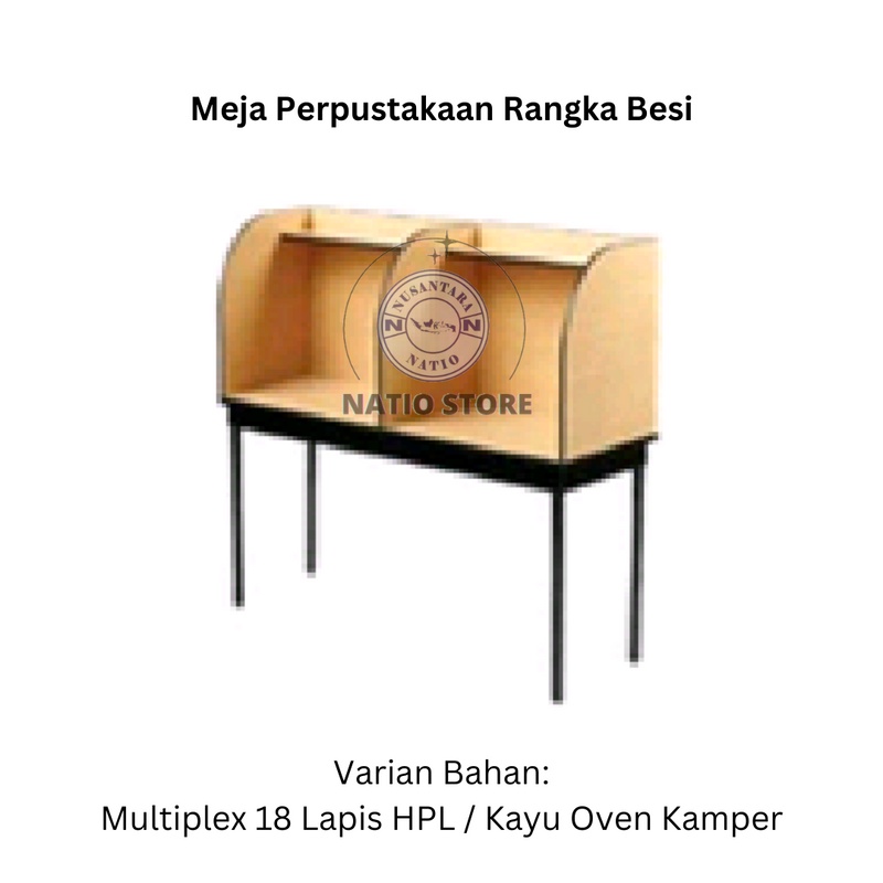 

Meja Perpustakaan 2 Orang Rangka Besi Multiplex 18mm HPL