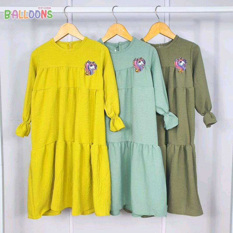 GAMIS BORDEL UNICORN USIA 1-10 TAHUN WARNA HIJAU DAUN ARMY PINK ROSE BATA COKELAT BIRU TOSKA PUTIH M